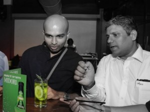 Yours Truly with Glen from Aspri spirits, appreciating Midori with Rosemary and Cucumber