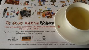 Washing it all down with a green tea..