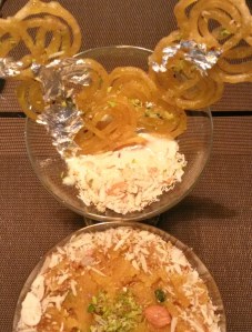 Jalebi and rabri and Moongdal Halwa