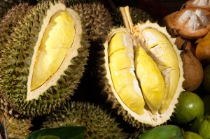 Durian. The king of fruits in Thailand. You like it or hate it!!  And yes you are fined for eating one  at a public place in Singapore !