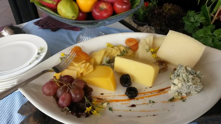 Cheese platter with a late harvest, an Asti, a lambrusco and full bodied Malbec!!