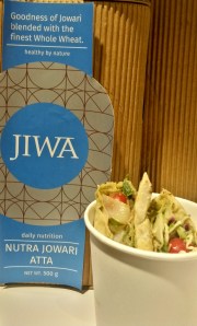 Butter Beans and Feta, Pesto in a Jowar wrap  