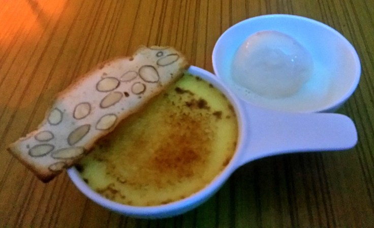A classic Creme Brulee with caramel icecream