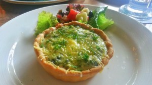 Pumpkin,Kale and Goat cheese tart