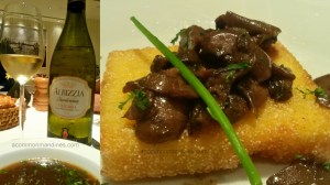 Zuppa di fungi, Crostini di Polenta, Chardonnay