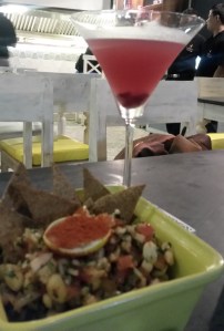 Masala Peanuts and Spiced pomegranate martini Hoppipola