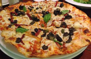 Sundried Tomato Olive and caper pizza